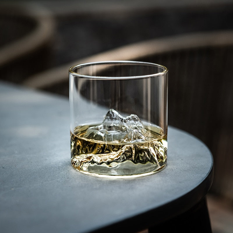 Mountains Whisky Glasses Old Fashioned Whiskey Glass Heat Resistant Tea Glass cup Gift Box Vodka Tumbler Wine Cup Bar